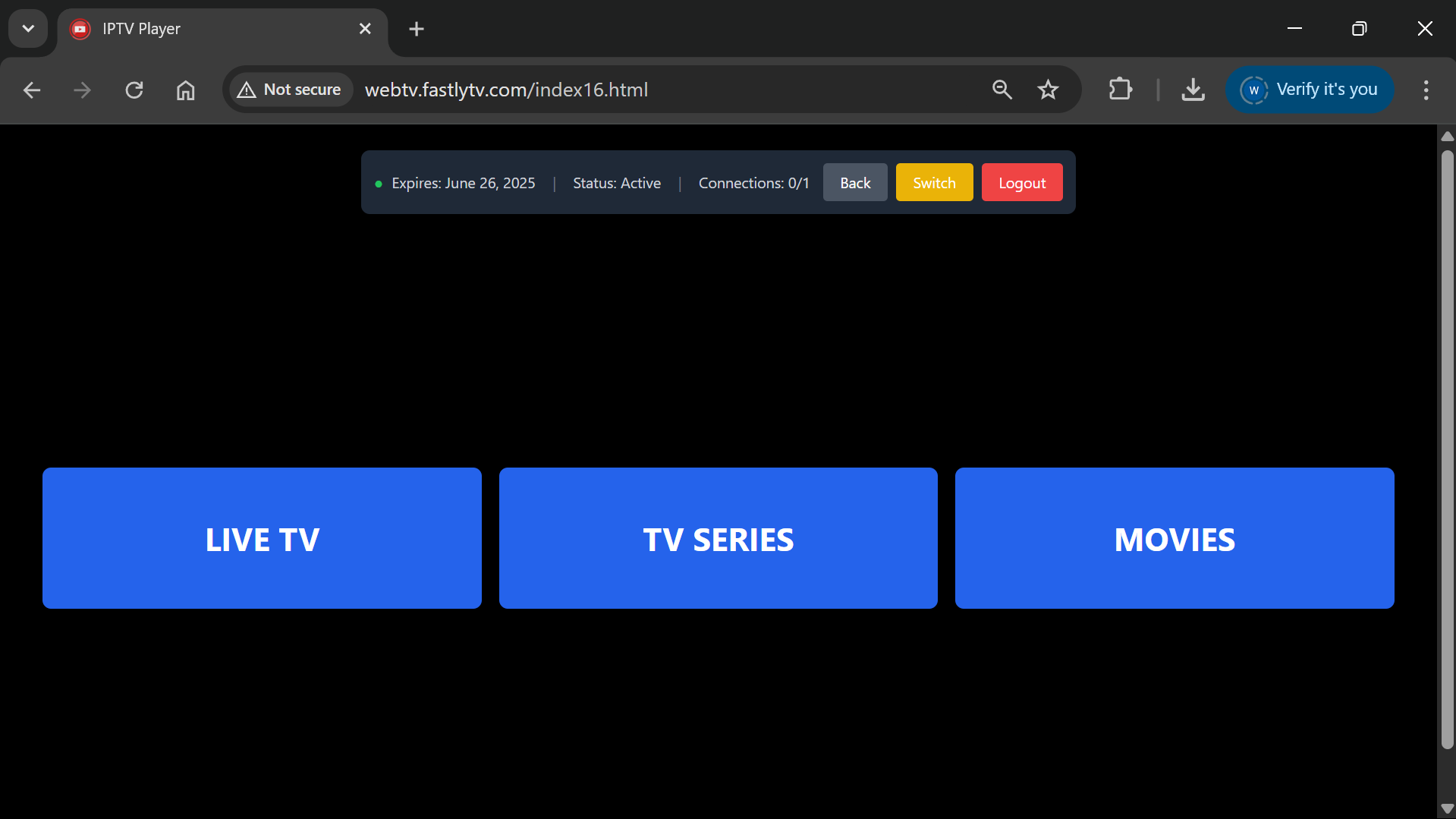 Webplayer PC FastlyTv